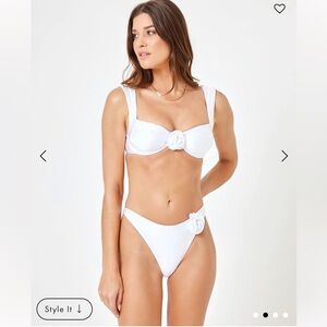 L*Space Satin Shine Stella Rosette Bikini Top and Rosette Leilani Bikini Bottom